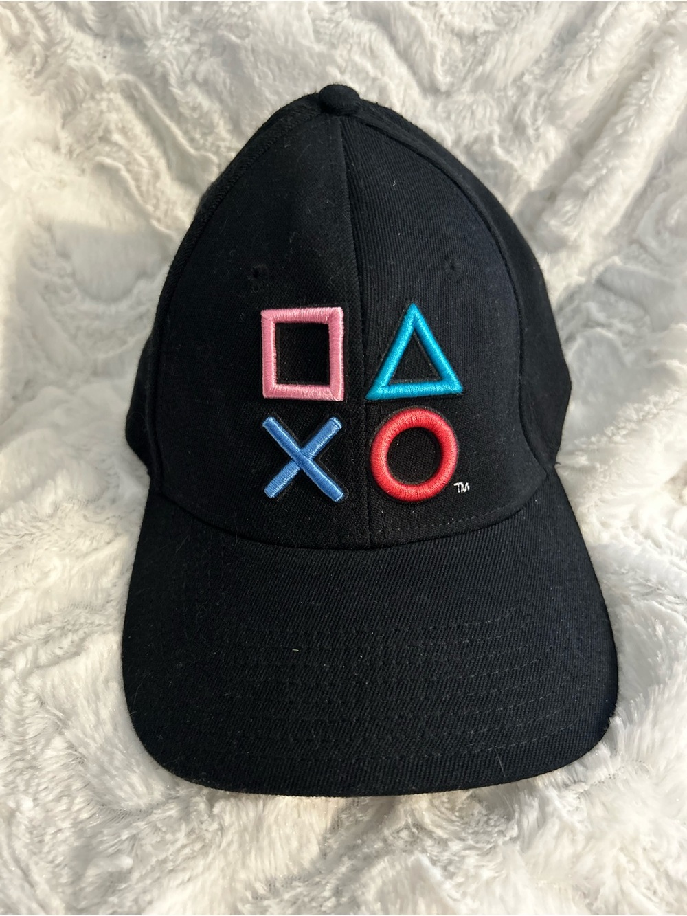 Sony PlayStation Embroidered hat Black with Pink, Blue, Teal, Red Accents